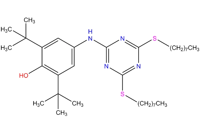 2,6-Di-tert-butyl-4-[[4,6-bis (octiltio)-1,3, 5-triazin-2-il] amino] fenol