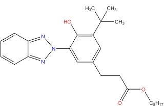 Ésteres octílicos del ácido 3-(2H-benzotriazolil)-5-(1,1-di-metiletil)-4-hidroxi-benzenpropanoico