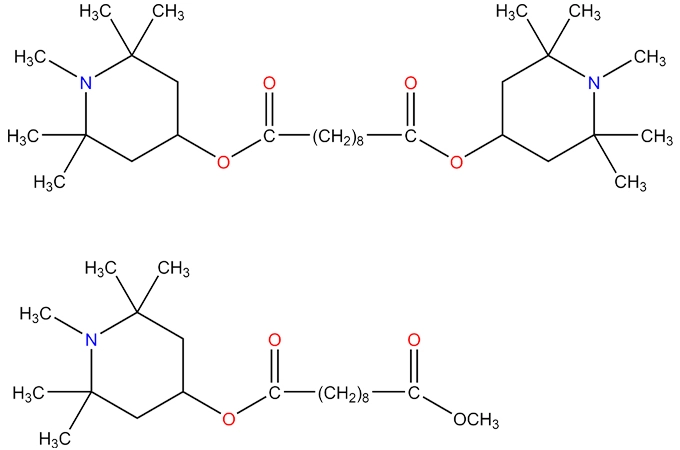 Bis(1,2,2,6, 6-pentametil-4-piperidinil)-sebacato y 1-(metilo)-8-(1,2,2,6, 6-pentametil-4-piperidinilo)-sebacato