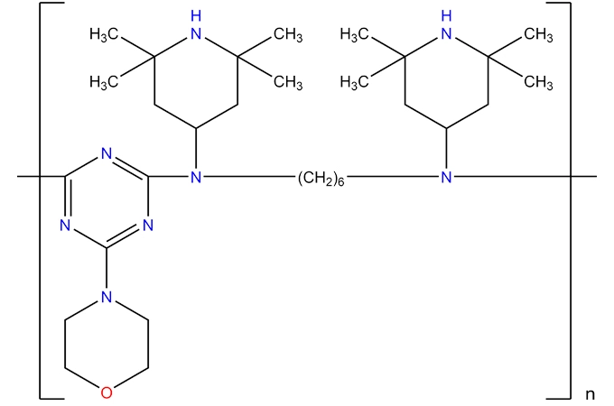 Copolímero de N,N'-Bis(2,2, 6,6-tetrametil 4-piperidinil-)-1,6-hexanodiamina-2,4-dicloro-6-morfolino-1, 3,5-triazina