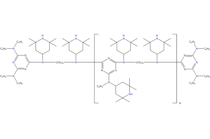 1,6-hexanodiamina, N,N'-bis(2,2, 6,6-tetrametil 4-piperidinil-)-polímero con 2,4, 6-tricloro-1, 3,5-triazina, productos de reacción con N-butyl-1-butanamine y N-butyl-2,2,6, 6-tetrametil-4-piperidinamina