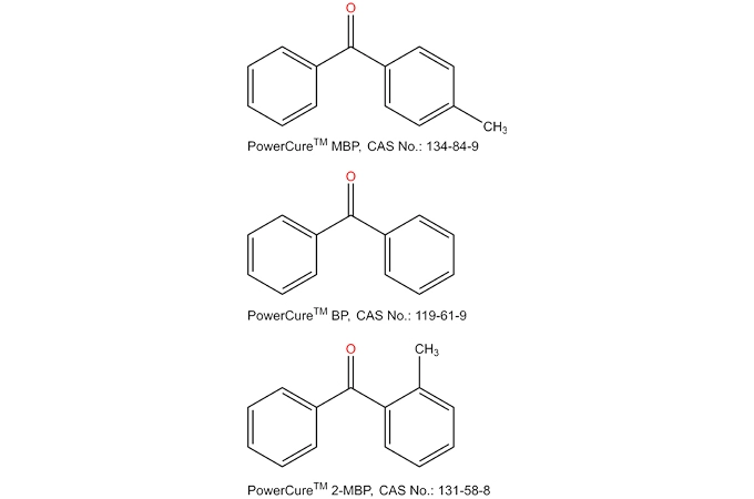 4-metilbenzofenona y Benzofenona y 2-metilbenzofenona