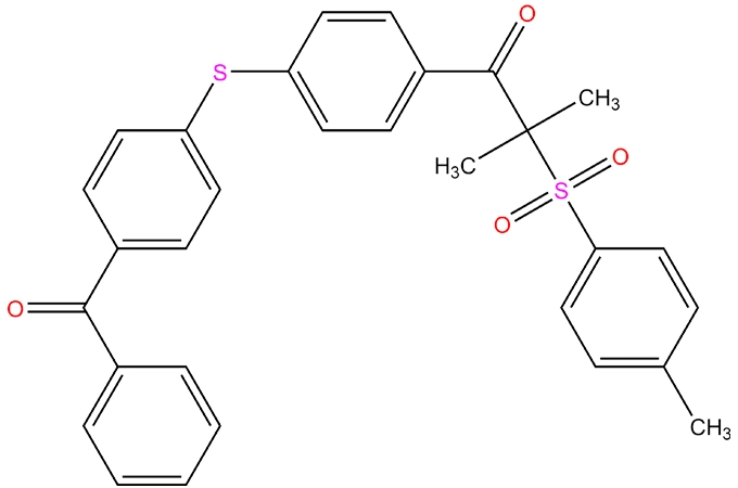 Fotoiniciador difuncional cetosulfona tipo II 1-[4-(4-benzoilfeniltio) fenil]-2-tosil-2-metil-1-propanona