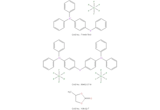 Difenil (4-feniltio) fenilsufonio Hexafluoroantimonato Bis(4-(difenilsulfonio) fenil) sulfuro bis (hexafluoroantimonato) Carbonato de propileno